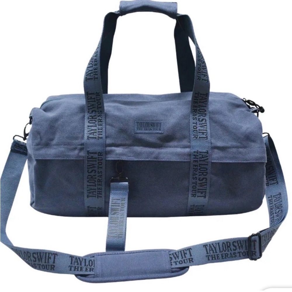 NWT - Official Taylor Swift Eras Tour Canvas Duffle Bag - Smoky Blue Grey